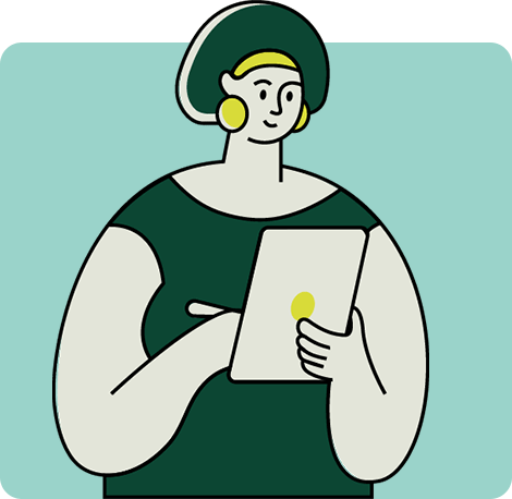 Ilustração: paciente acessando seus dados de saúde no aplicativo
